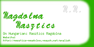 magdolna masztics business card